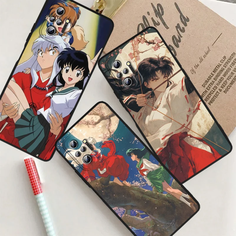 Capa de telefone Inuyasha Fashion Anime, TPU preta, Xiaomi Redmi Note 13 12R 12 12S Turbo 11T 11S 10 10S Pro Plus 5G