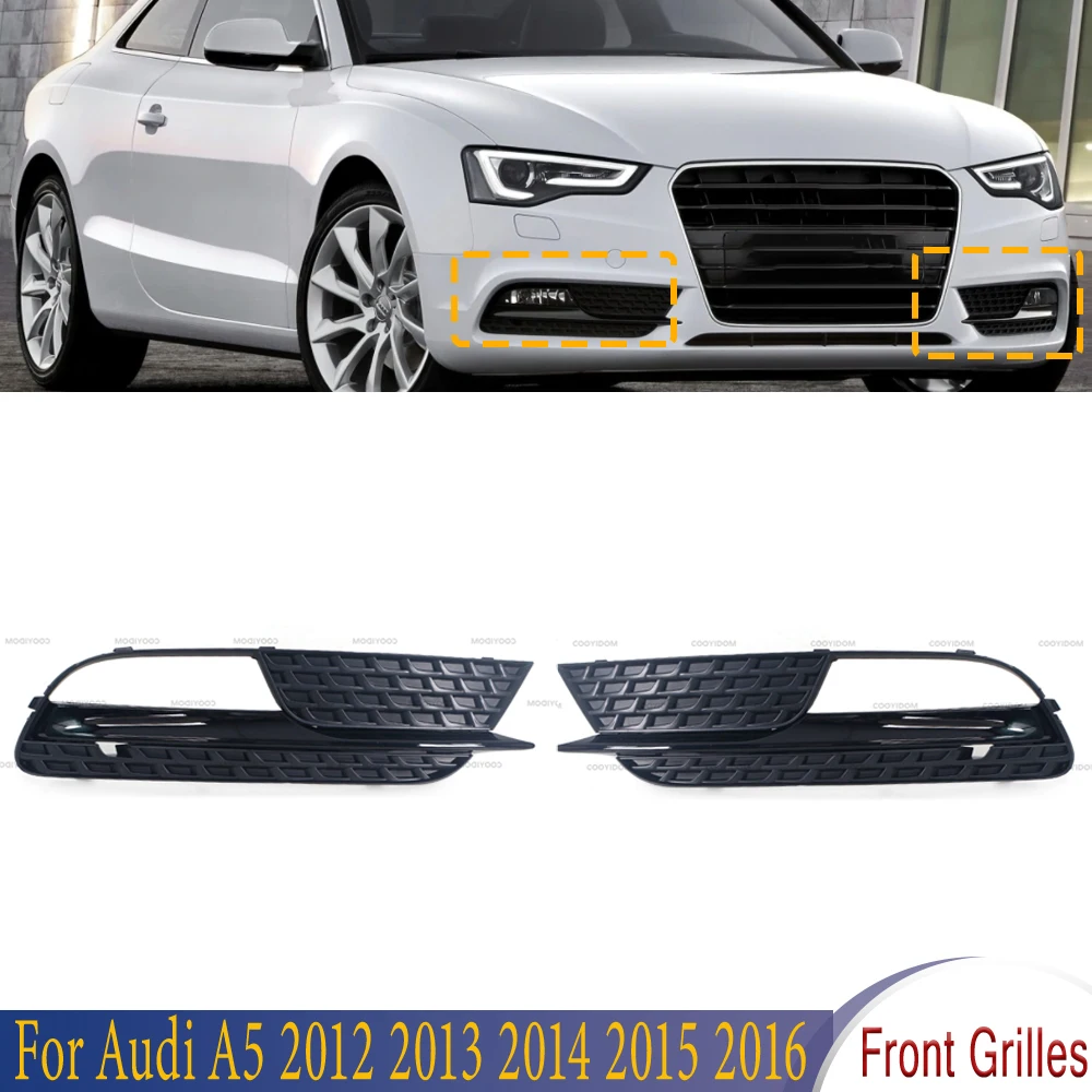 For AUDI A5 2012 2013 2014 2015 2016 Front Bumper Fog Light Grille Foglamp Cover Frame Bezel  8T0807682H