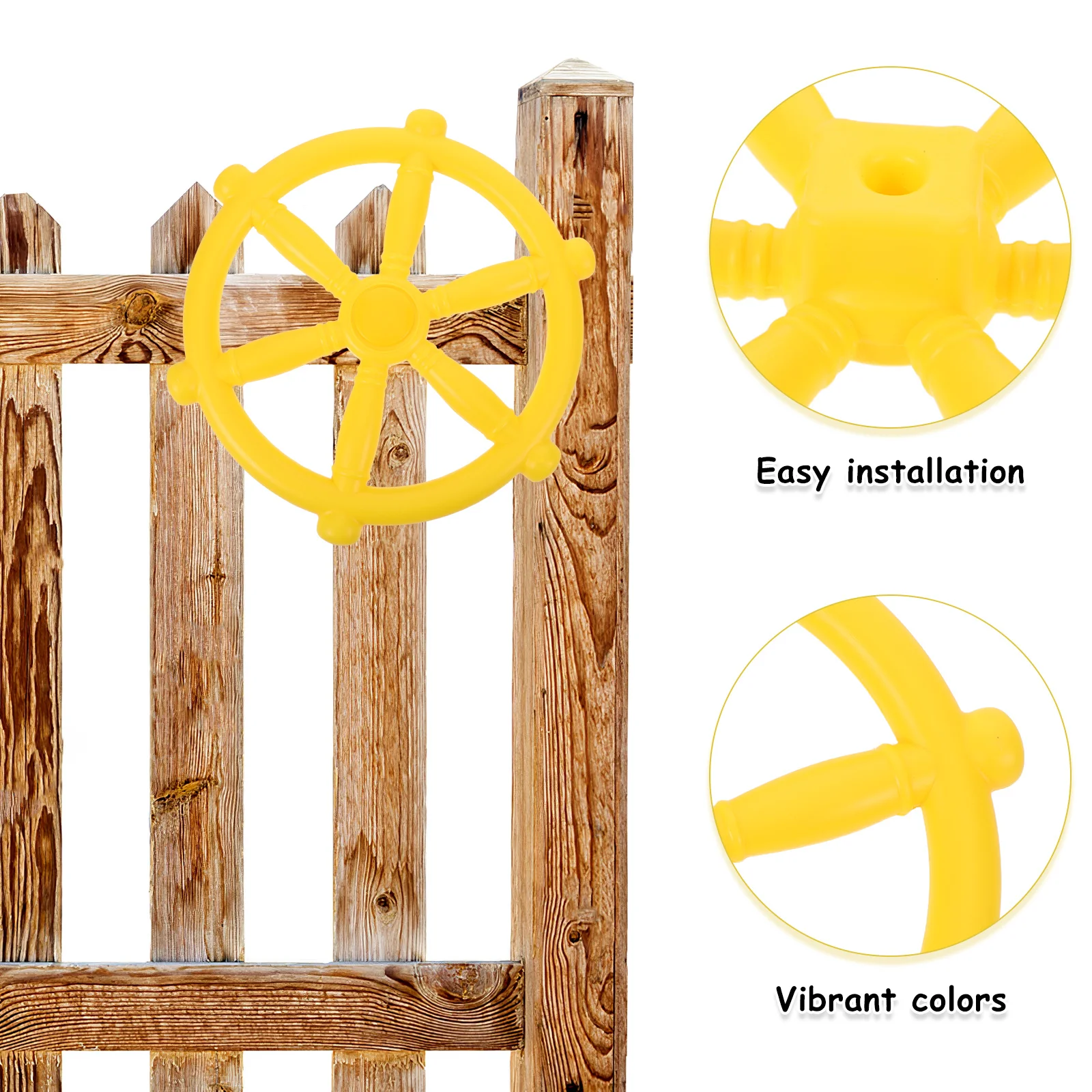 1Set Pirate Ship Steering Wheel Plastic Realistic Driving Experience Outdoor Playhouse Treehouse Swing Set Backyard Playground