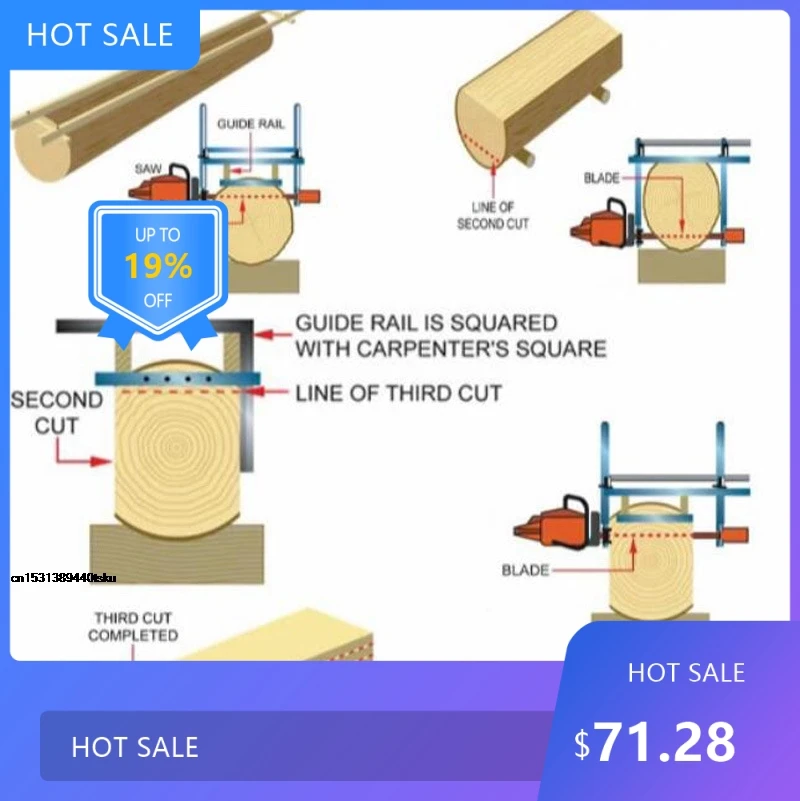 

725Useful Portable Chain Saw Mill 24 Inch Guide Bar Wood Lumber Cutting Aluminum Steel Chain Sawmill For Planking