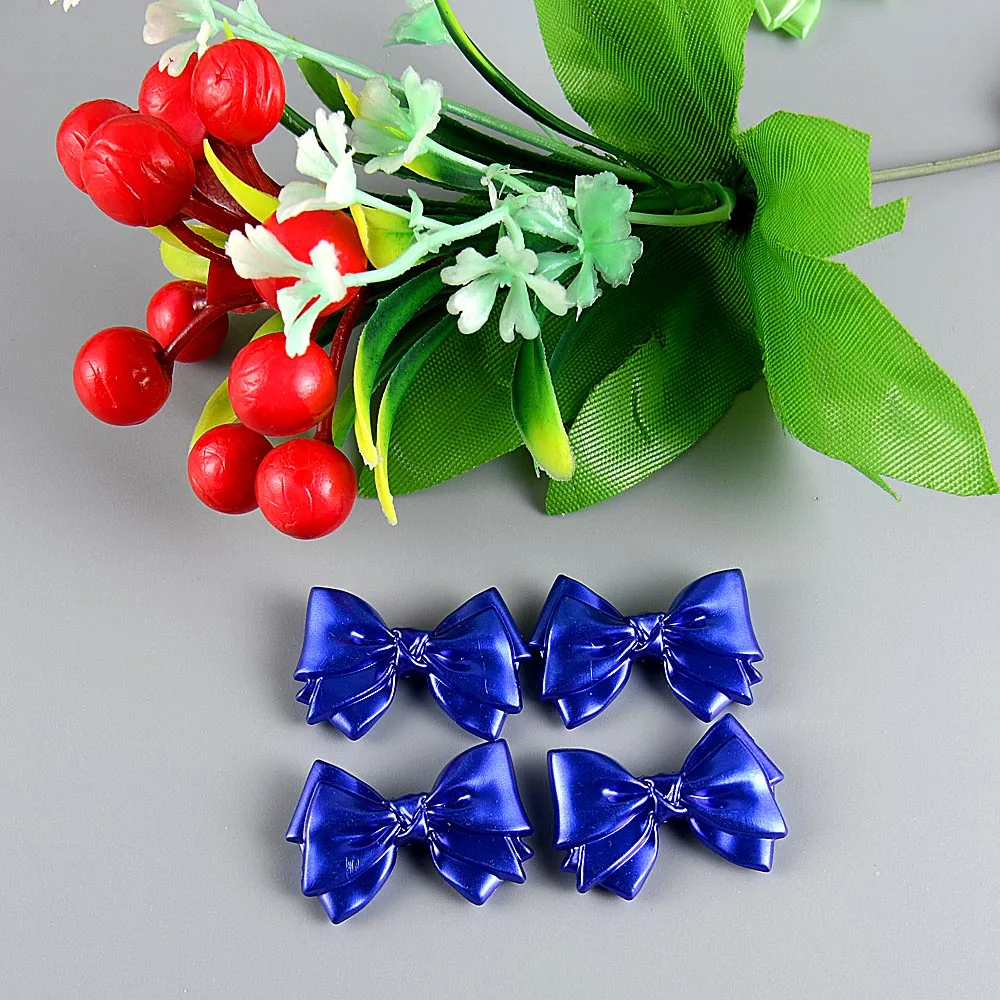 20PCS 20*30mm Imitation Pearl Color Bow Handmade DIY Phone Case Toy Doll Hanbok Wedding Loose Beads Jewelry