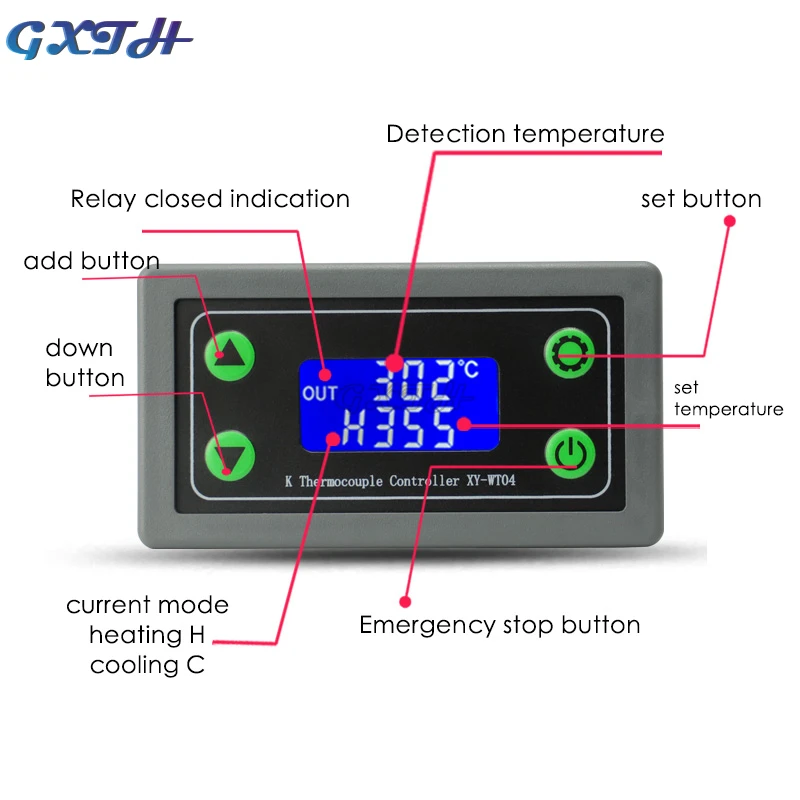 K-type Thermocouple High Temperature Controller -99~999℃ WIFI Remote High Temperature Digital Smart Thermostat High Low Alarm