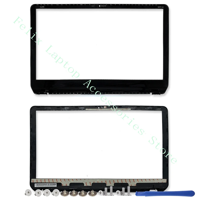 Imagem -03 - Laptop Tampa Traseira para hp Envy Pavilion Moldura Frontal Palmrest Caixa Inferior Dobradiças Prata Preto m6 M61000 728670001 686895-001 Novo