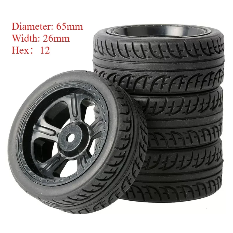 65MM 1/10 RC Racing Car Tires On Road Touring Drift Car Tyre Wheel for Tamiya TT01 TT02 XV01 TA06 PTG-2 HPI WR8 Kyosho HSP 94123
