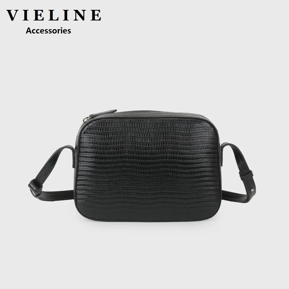 VIELINE New Retro Women's Camera shoulder bag Lizard Cowhide Small Square Bag Crossbody Bag