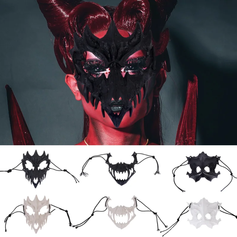 

Demon Skull Party Mask Carnival Demon Werewolf Tiger Skull Masks Anime Cosplay Horror Themed Party Props Half Face Joker Masks