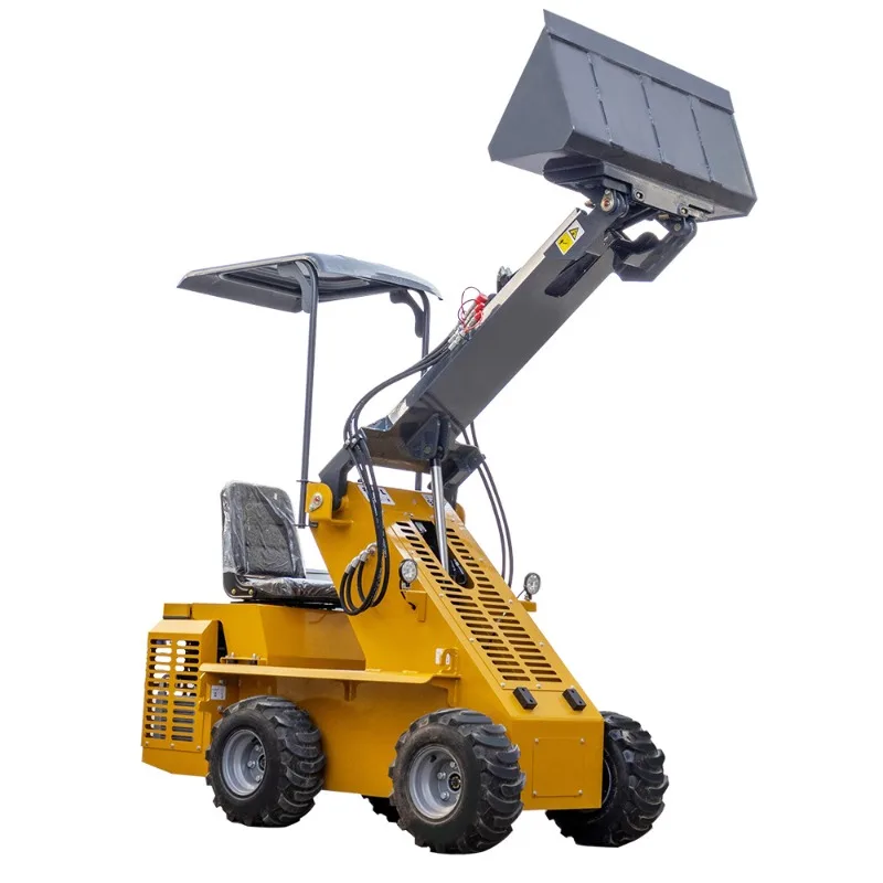 FOB Price Deposit HTHY800 Wheel Skid Steer Loader Ride On Multi Purpose Farm Mini Bucket Loader Livestock Breeding Equipment