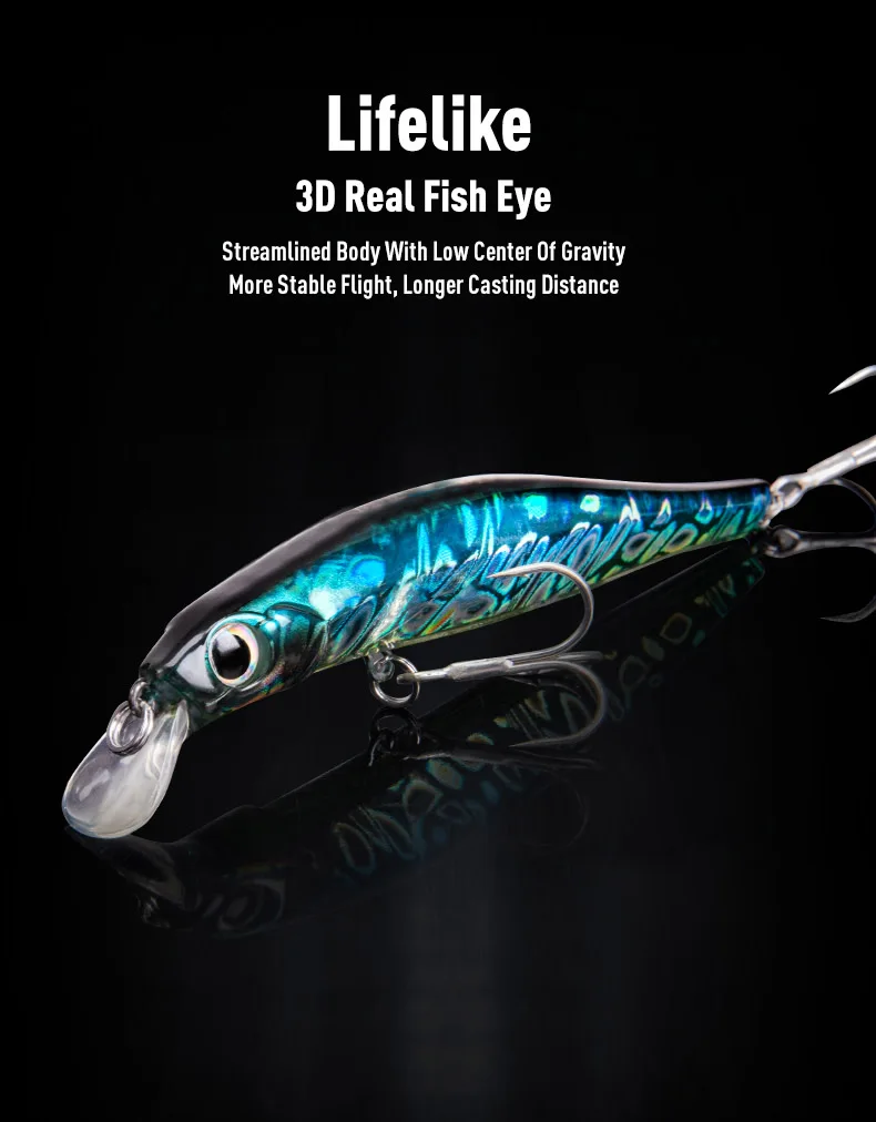 Künstler FR Silence Sinking Minnow Angelköder 80 mm 105 mm Jerkbaits Gute Action-Wobbler Hochwertige harte Köder Wolfsbarsch – Detail 8
