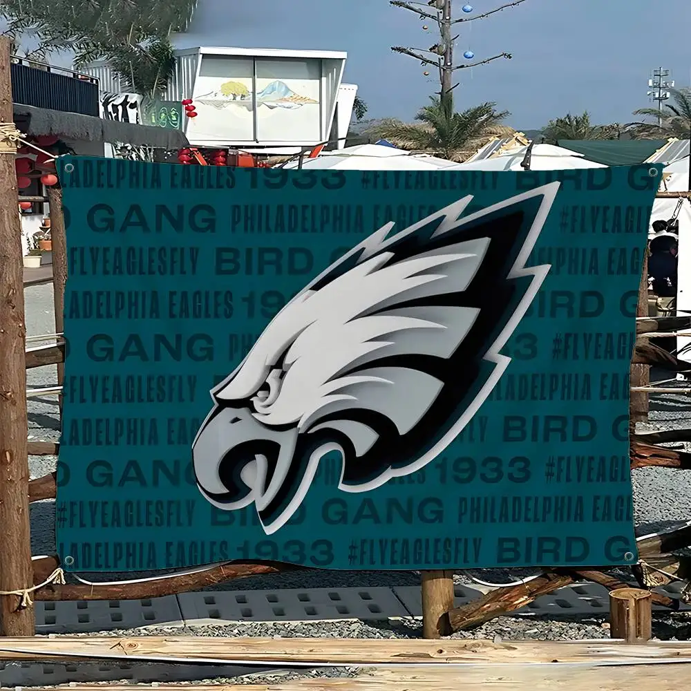P-Philadelphia E-Eagles Anime Printed Large Flag Art Science Fiction Room Home Decor Decor Banner