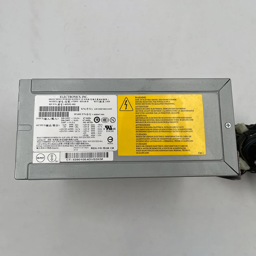 For HP XW8400 XW9400 TDPS-825AB B 405351-003 408947-001 825W Workstation Power Supply