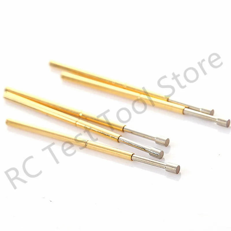 100PCS P100-G2 Spring Test Probe Pogo Pin Spring Test Pin Length 33.35mm Needle Dia 1.36mm Test Probe Head Dia 1.50mm P100-G