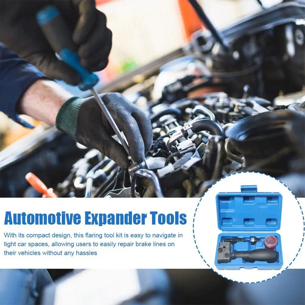 

Universal Automotive Brake Pipe Flaring Tool Kit 3/16” 45-Degree Double Flaring Tool for On Car Brake Fuel Line Tubing Repair