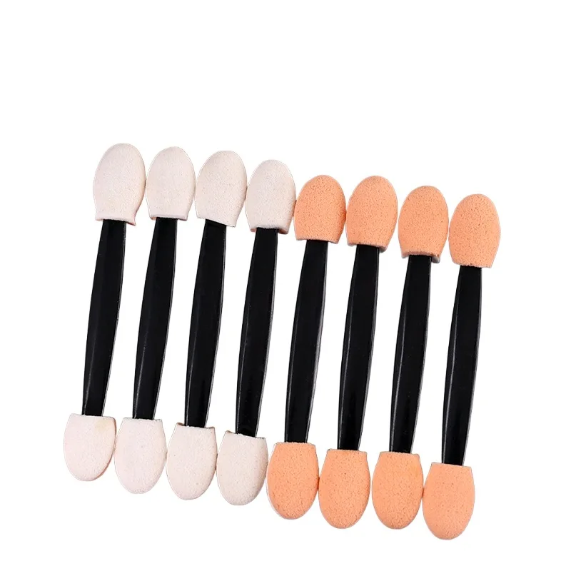 Applicateurs jetables d'éponge d'ombre à paupières double face, 50 pièces, avec récipient 7.5/6.5/3.5cm, pinceaux de fard à paupières, applicateur de maquillage