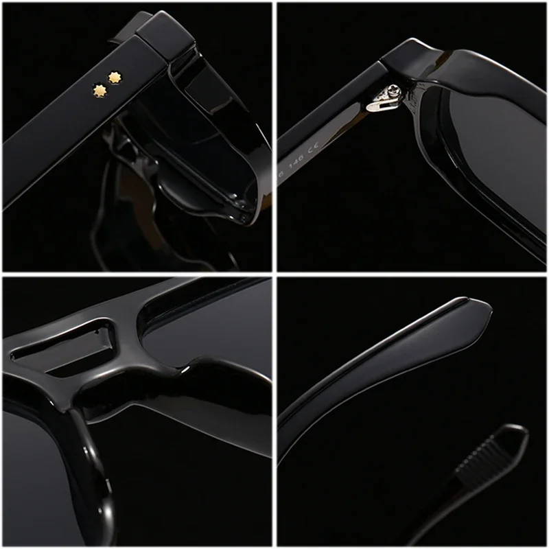 SHAUNA Retro Double Bridges Square Sunglasses Women Gradient Shades UV400 Fashion Brand Designer Rivets Men Sun Glasses image 6