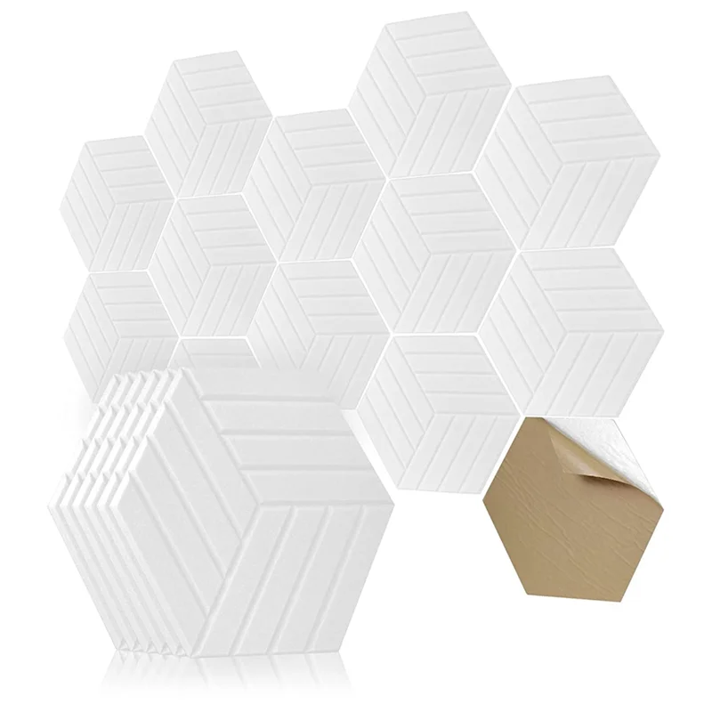 Sound Proof Panels Hexagon Self-Adhesive,12 Pcs Acoustic Panel, Sound Dampening Panel for Studio Office Home,2