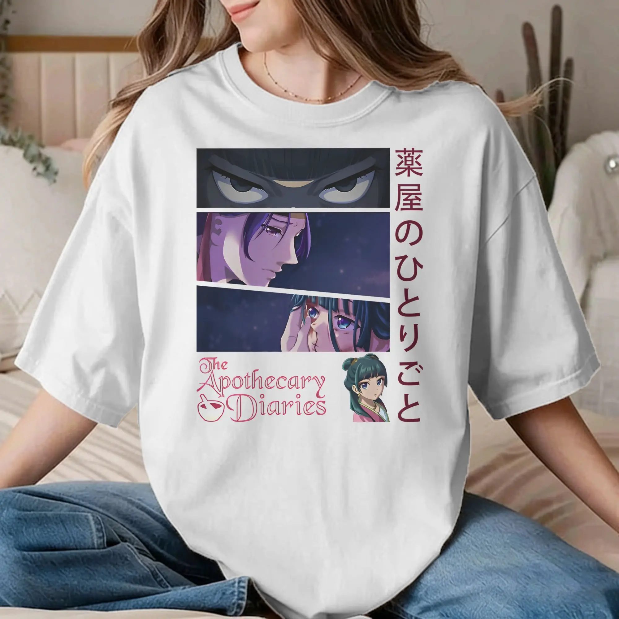 Maomao Jinshi The Apothecary Diaries Men Women's T Shirts  Crazy Tees Short Sleeve T-Shirts Cotton Birthday Present Clothes