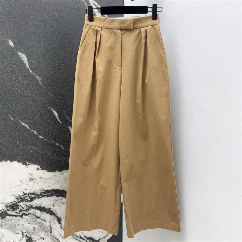 Women\'s pants 2024 Autumn New fashion High Waist Wide Leg Pants 100% cotton traight leg pants Trousers y2k clothes cargo pants