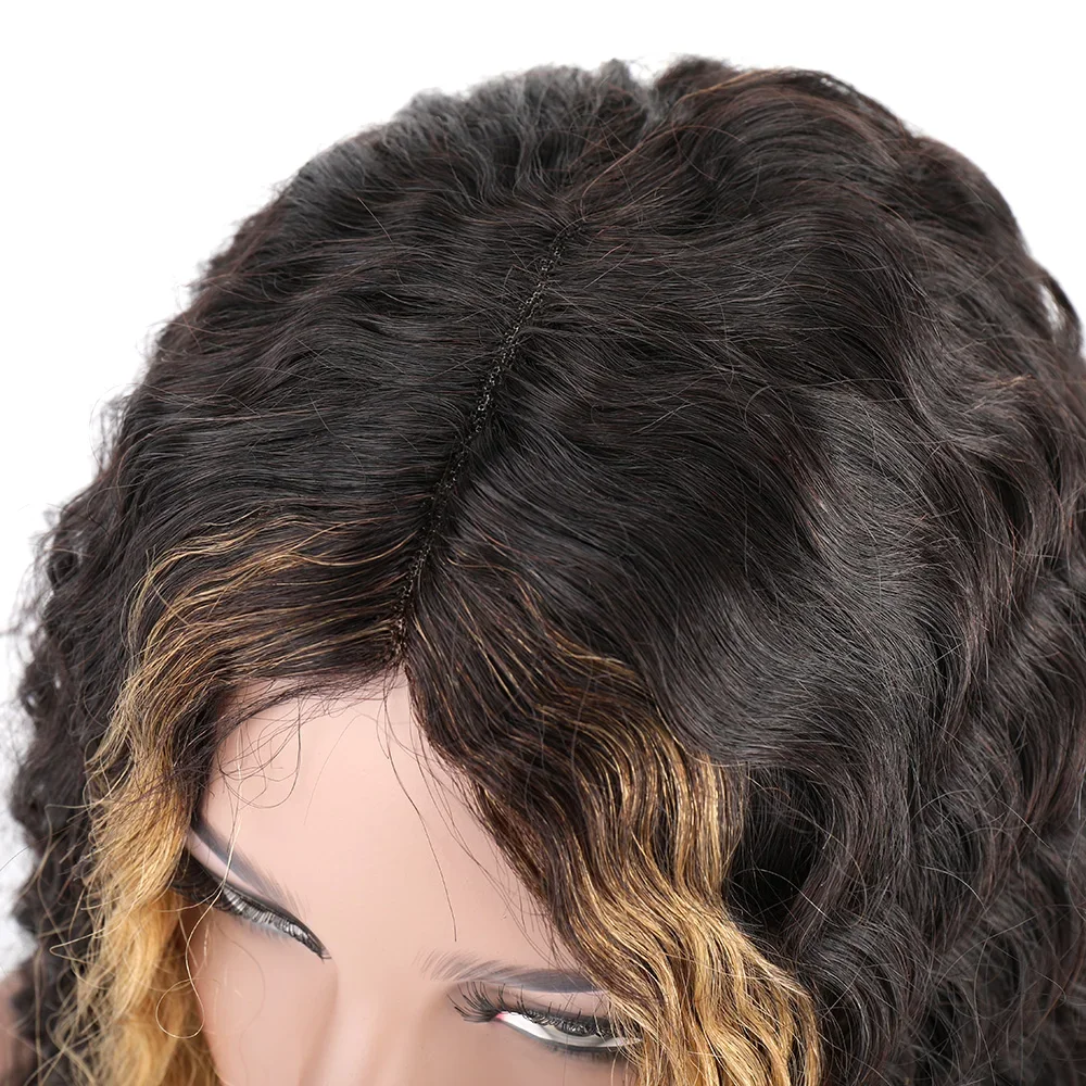 Pixie Curl Lace Frente Perucas de Cabelo Humano para As Mulheres, 100% Real Onda Profunda, Ondulado Parte, Remy Brasileiro, 22"