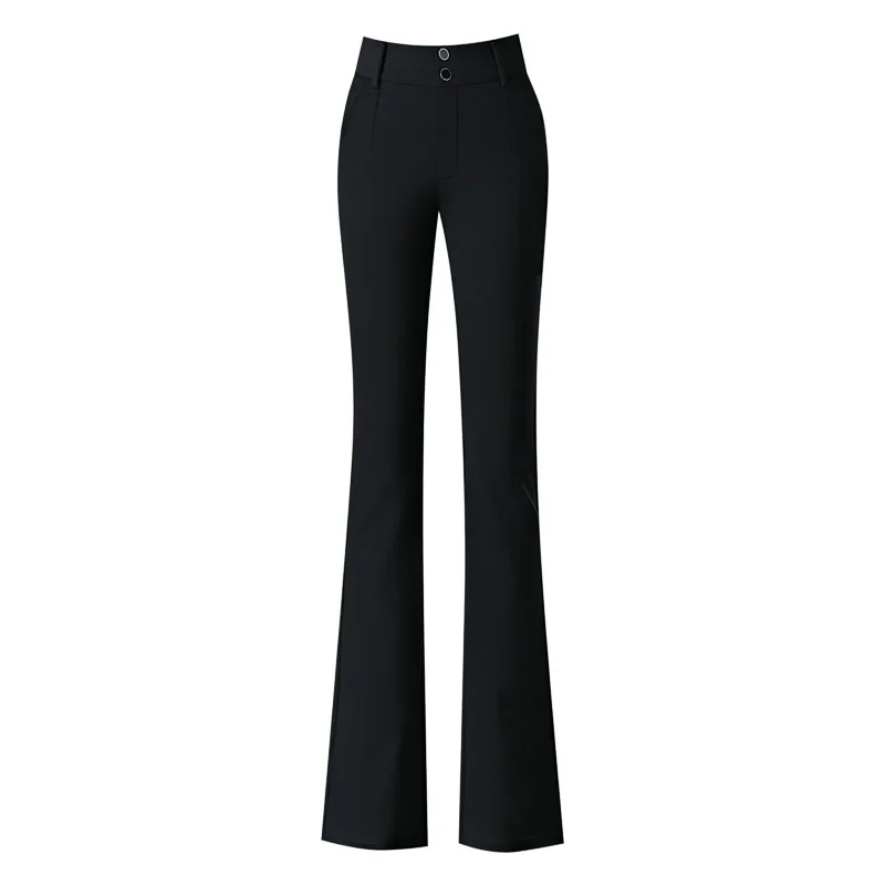 2025 Spring Fall New High-waisted Casual Elastic Flare Fishtail Pants Women,  Elastic Waist Slim Stylish Femme Commuter Trousers