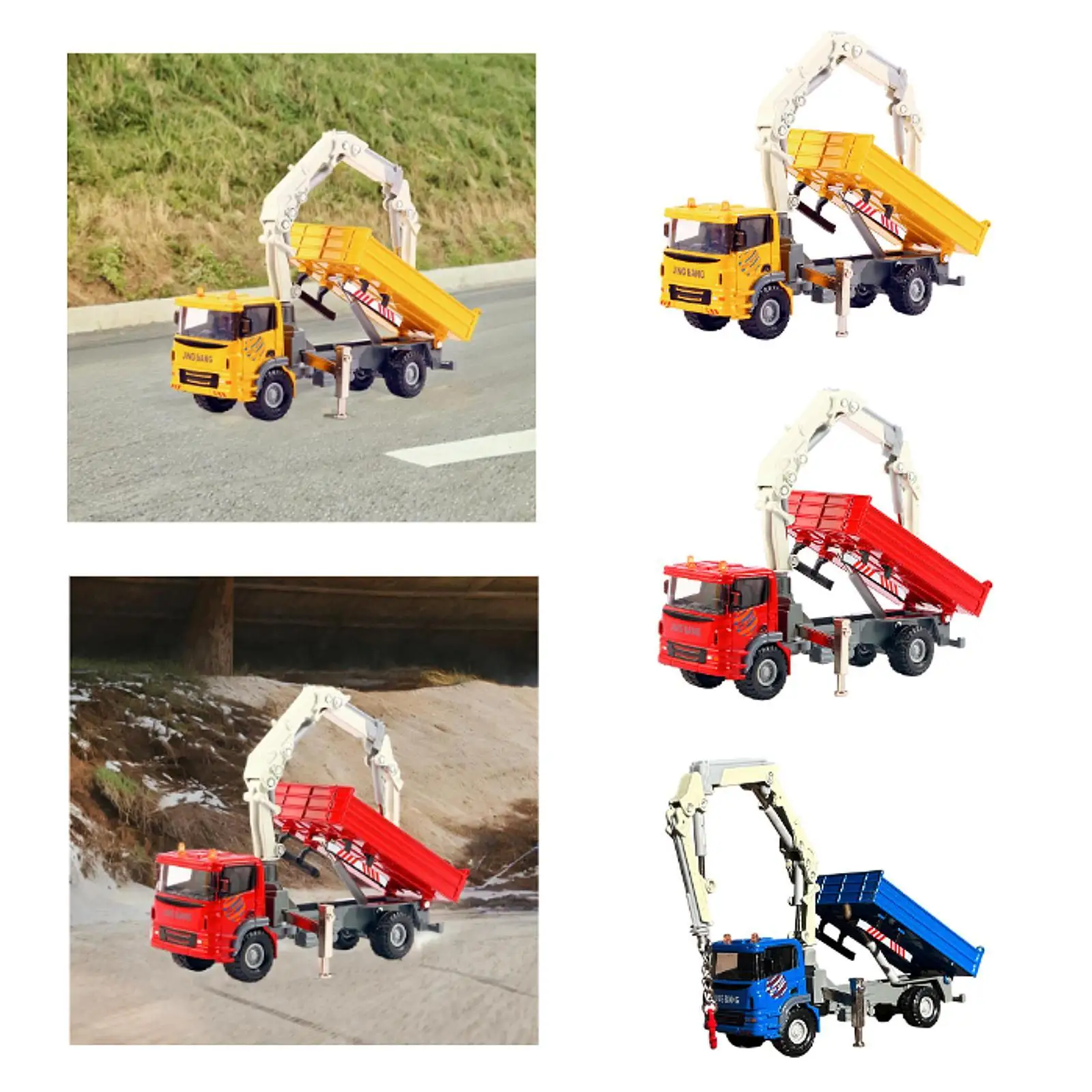 1/60 Crane Truck Toy Miniature for Kids Boys Girls Engineering Vehicle Model