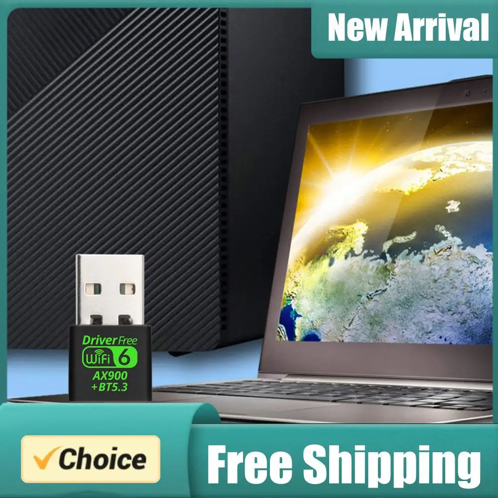 

USB WiFi 6 Bluetooth-Compatible 5.3 Adapter USB WiFi Adapter 900Mbps Wireless Network External Receiver Driver Free for Win11/10