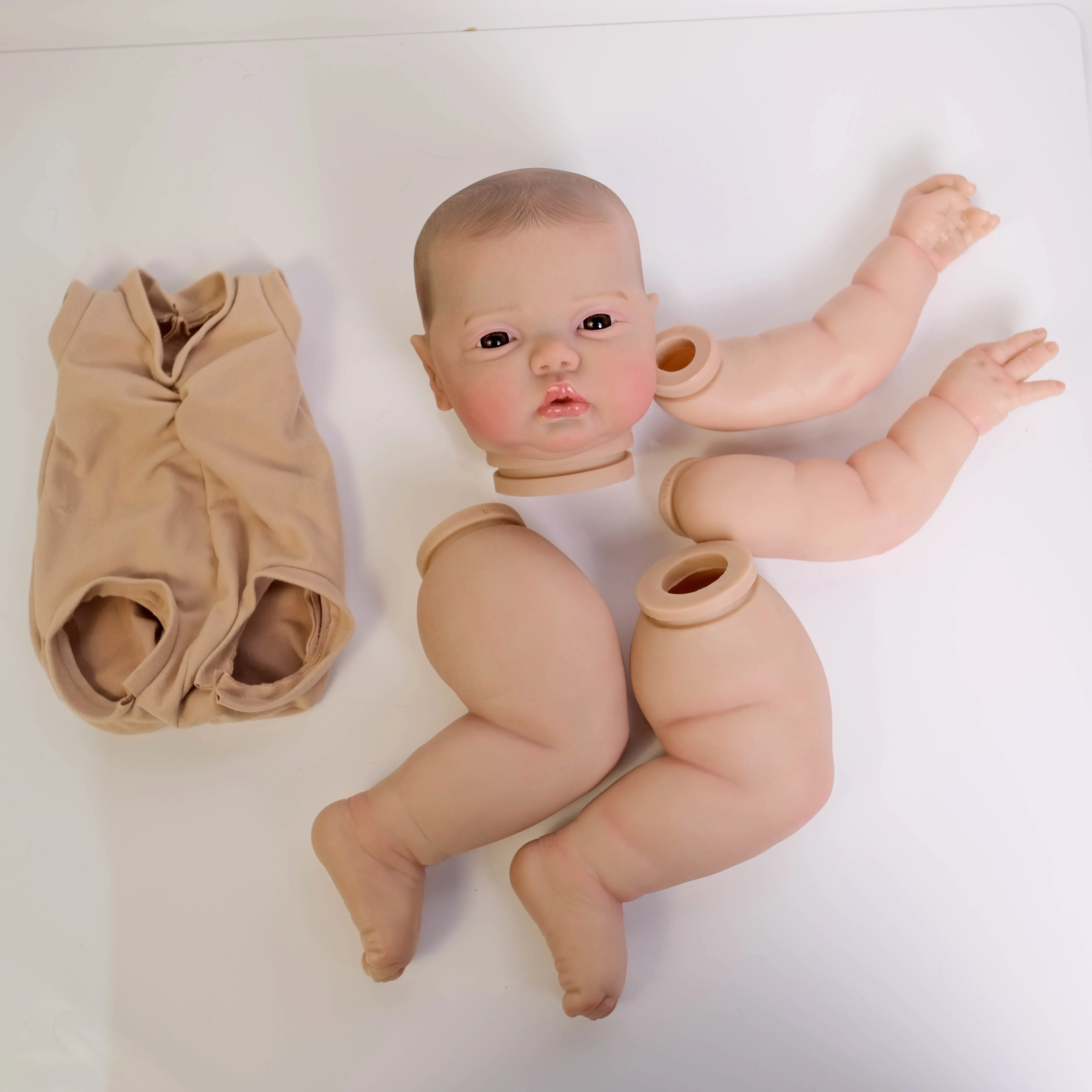 SINO-BB 24inch Awake Pickle  Finished Reborn Baby Doll Size Already Painted Lifelike Soft Touch  finished Doll Parts