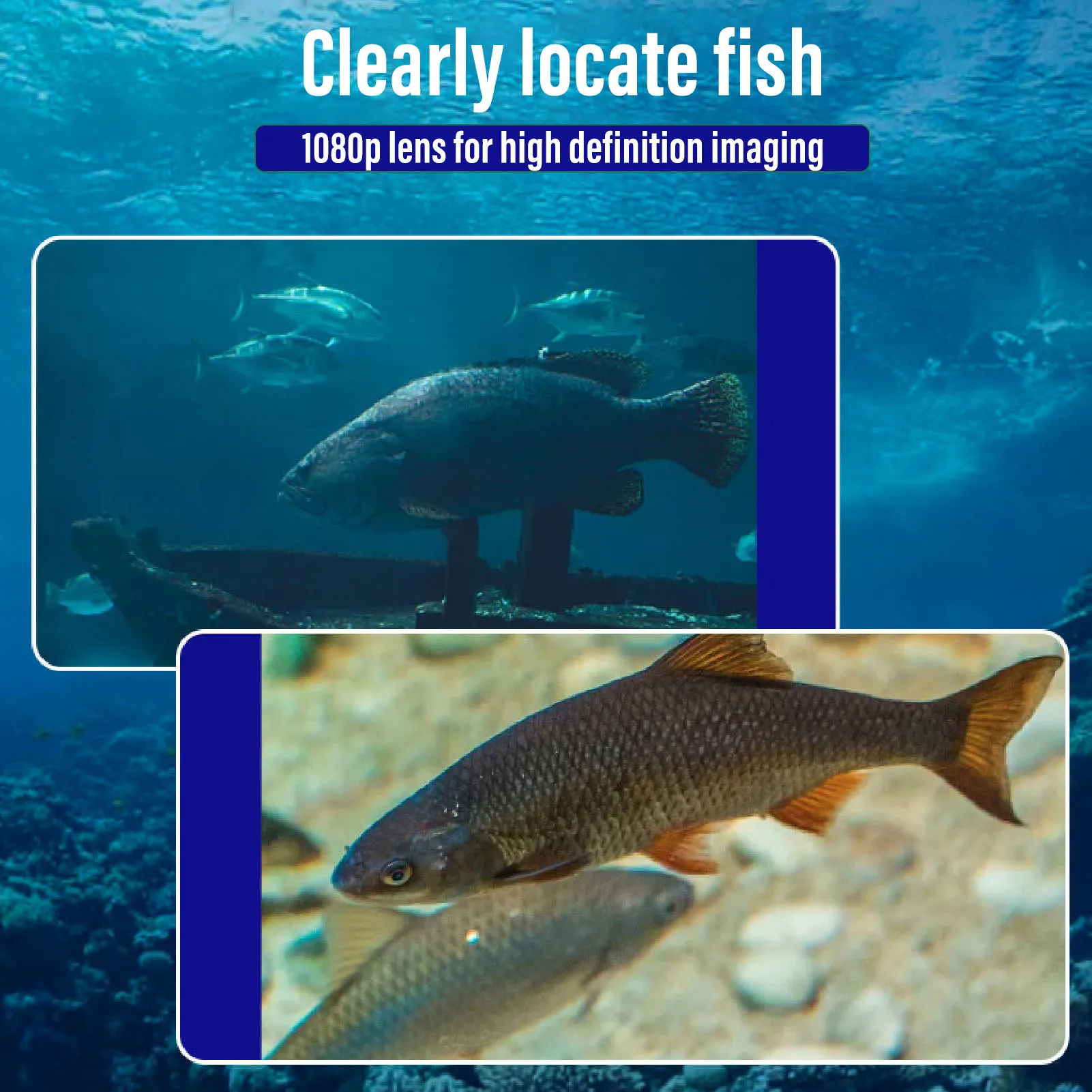 Underwater Fishing Camera 15m Cable 1080P High Definition 4.3in Visible Large Screen Video Fish Finder for Ice Fishing