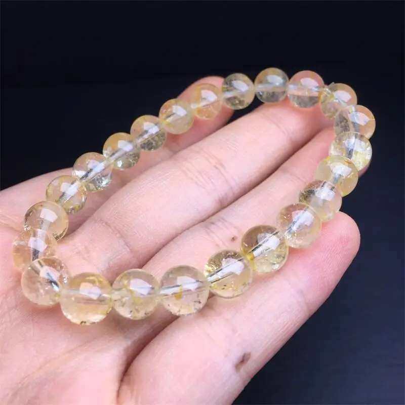 

8MM Natural Yellow Topaz Bead Bracelet Gemstone Jewelry Reiki Stone Healing Holiday Gift For Women 1PCS