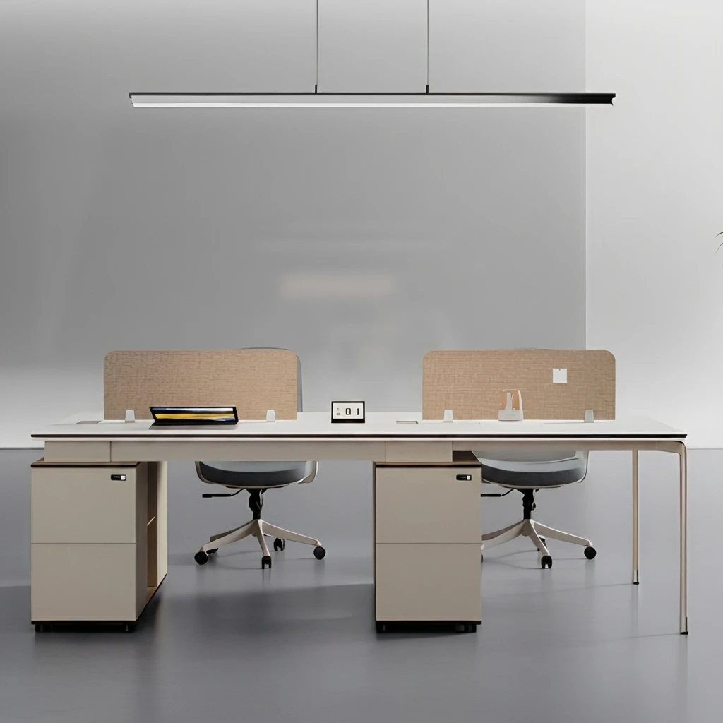 #Simple Modern Minimalist Office Desk-chair Set 4-person Workstation 8-person Double-sided Partitioned Cubicle Staff Desk