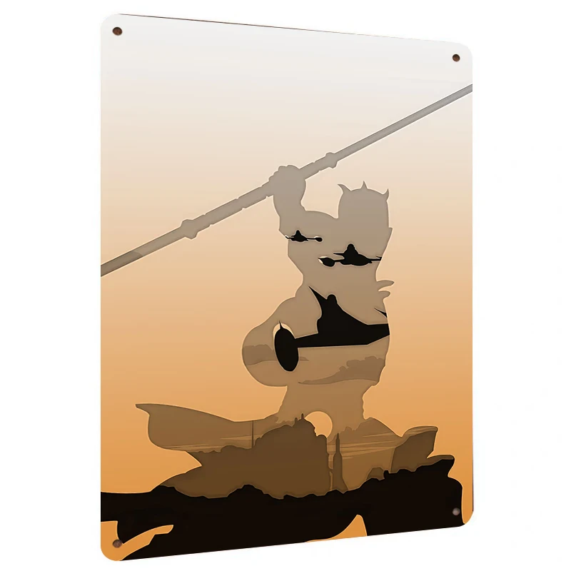 Oriental Mythology Metal Relief Wall Art Wukong Silhouette Home Decorative Painting