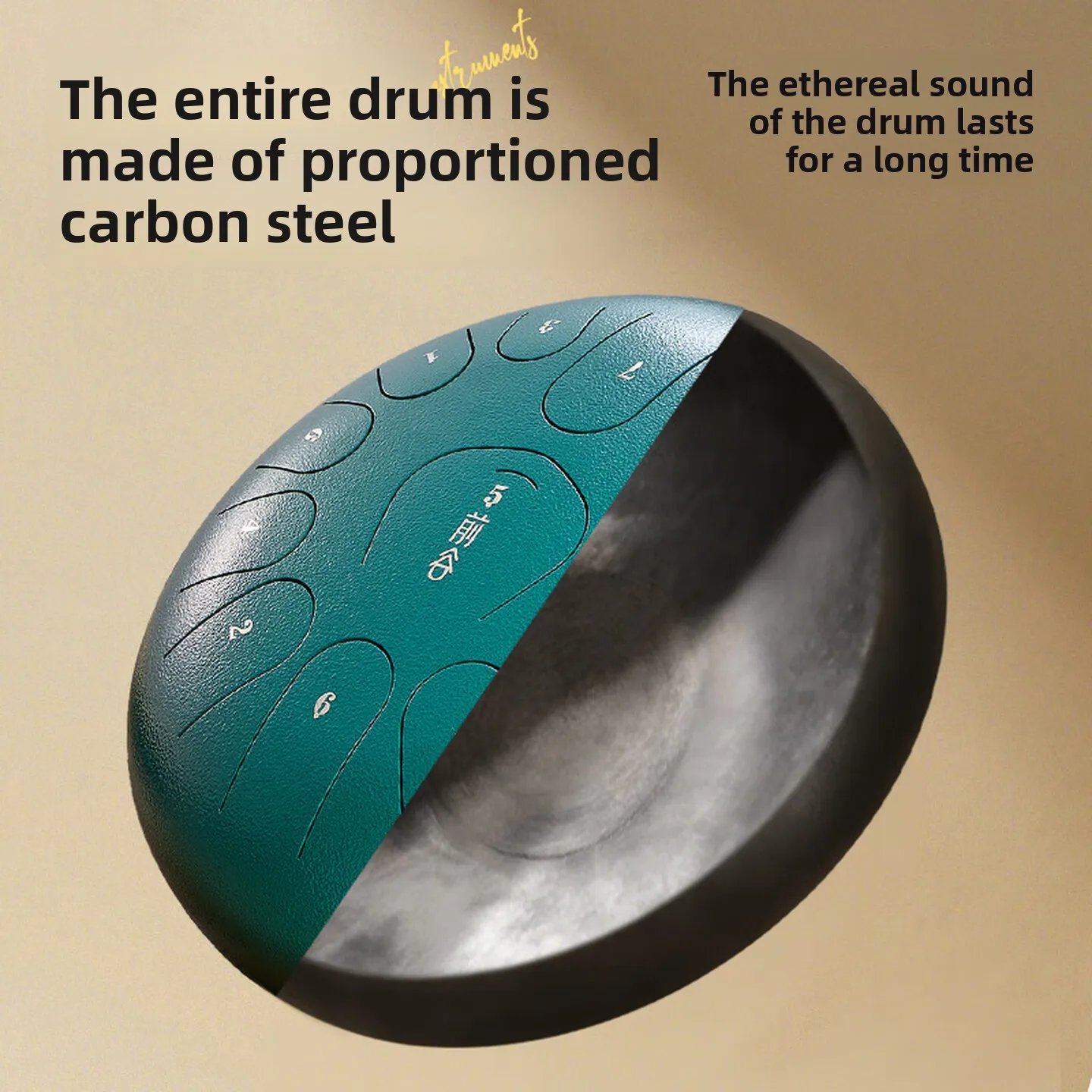 15-Note Steel Tongue Drum, Carbon Steel Percussion Instrument with Resonant Tone for Beginners, Adults and Music Practice
