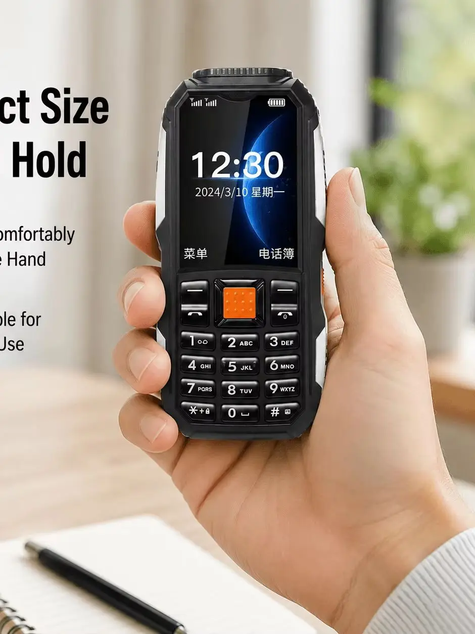 Mini Feature Phone Dual SIM Dual Standby Big Button Long Battery Dual Flashlight Portable Basic Mobile Phone Seniors Backup