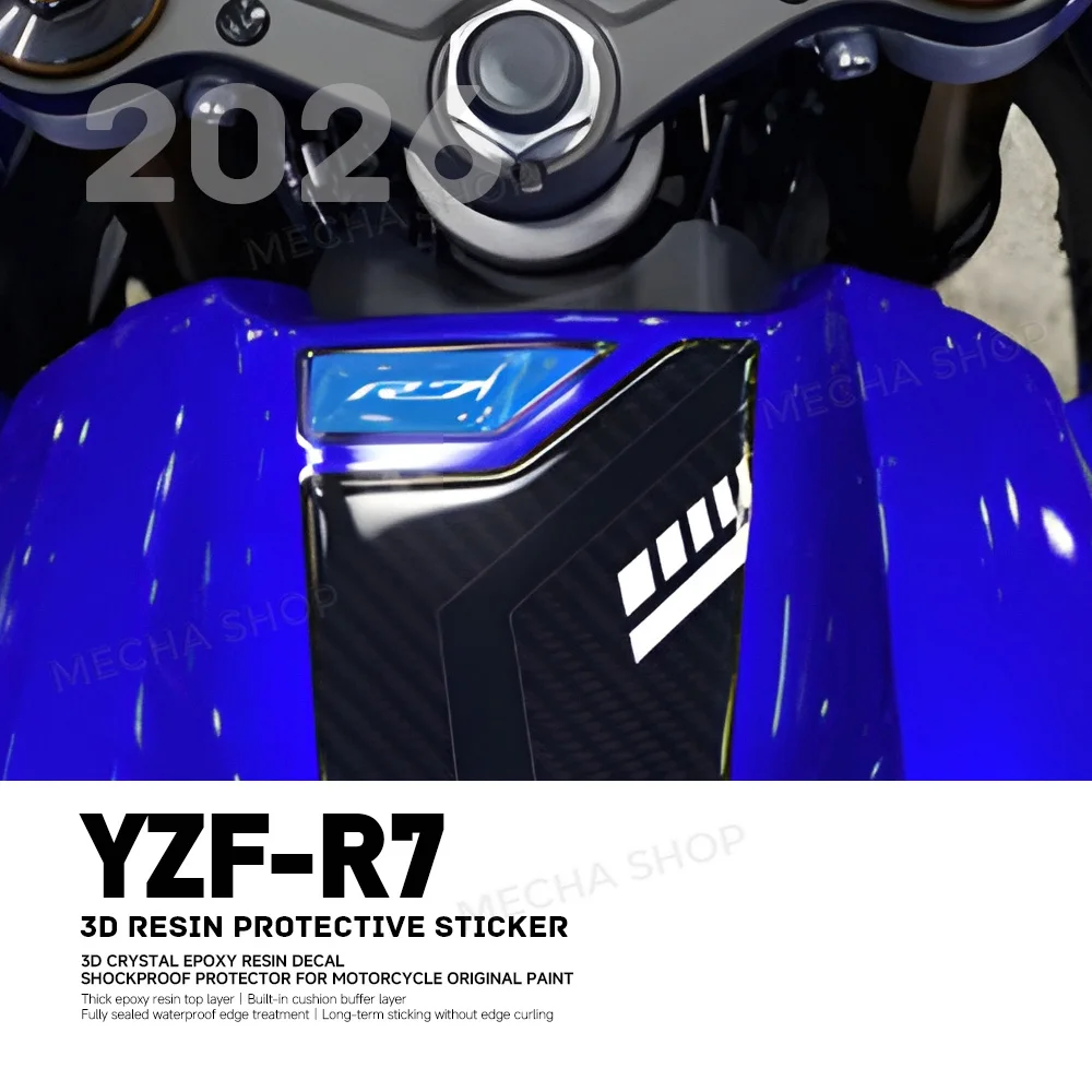 Motorcycle Fuel Tank Pad Stickers 3D Tank Protection Decals Waterproof For YZF-R7 R 7 2026