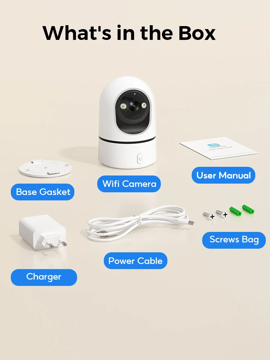 كاميرا Smart Home 5MP IP واي فاي مراقبة داخلية لاسلكية CCTV الأمن مع 2MP تتبع تلقائي مراقبة الطفل الحيوانات الأليفة O-Kam pro