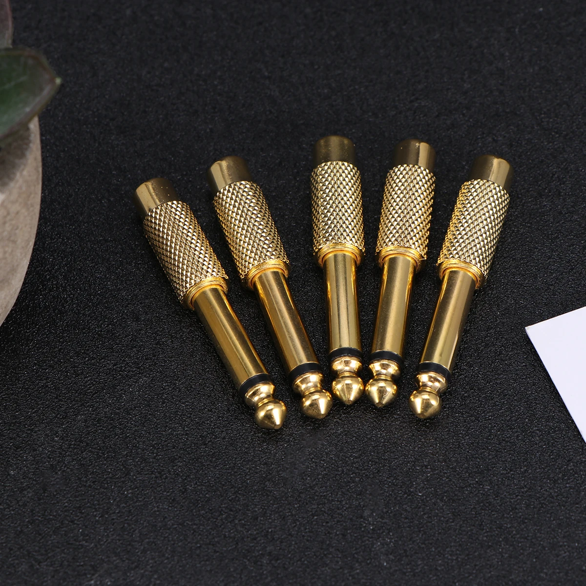 

5 Pcs Audio Adapter Connector for Phone Gold Plated Female Stereo Gilded Golden
