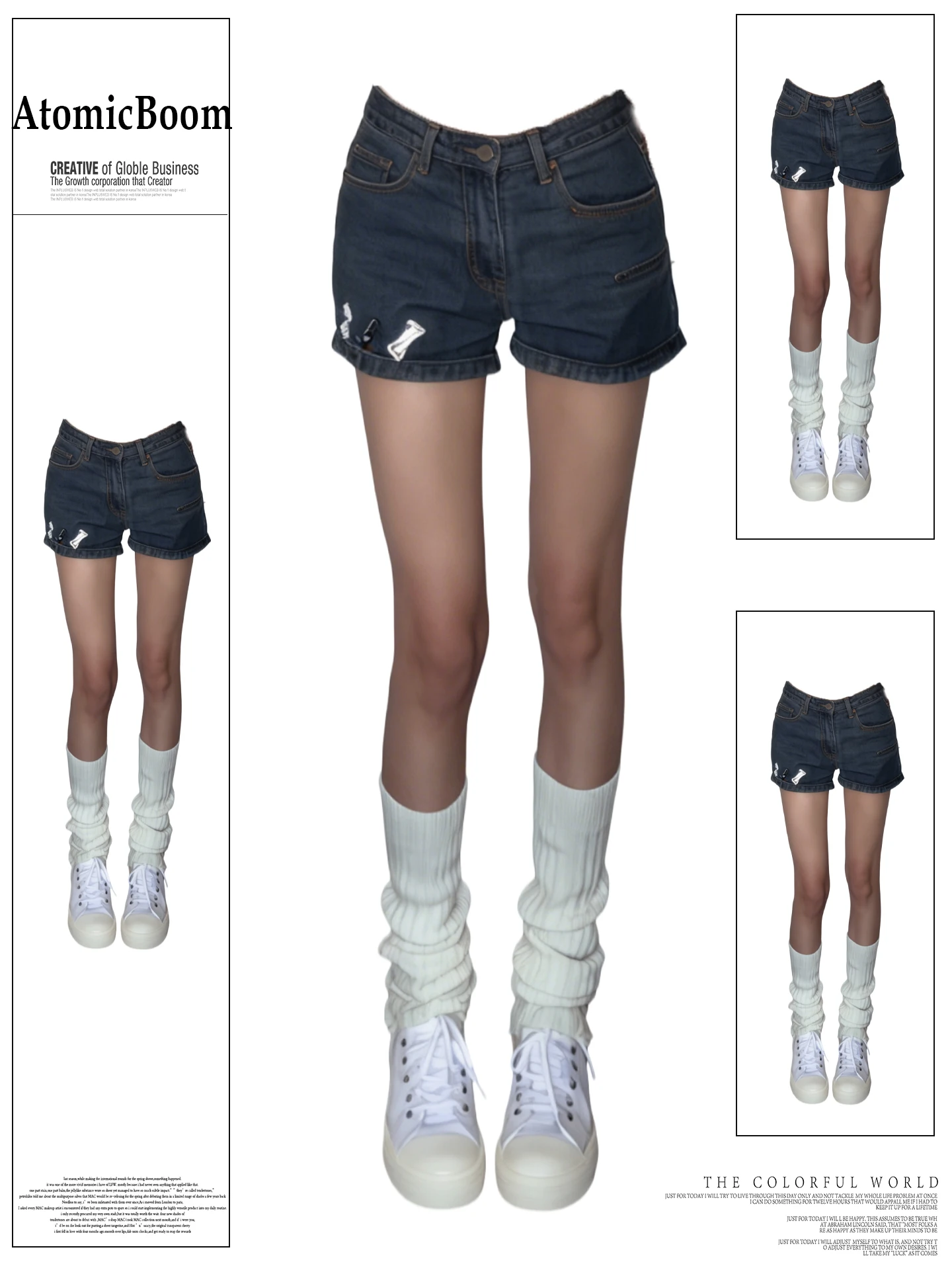 

Retro American Washed Low Waist Denim Shorts Women's Summer New Style Tough Girl Wind Bone Beaded Short Pants Casual Wear