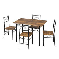 WOLTU Dining Table with 4 Chairs Dining Set for 4 Seat Metal Frame Kitchen Table Rectangular Dining Table Dining Room Furniture