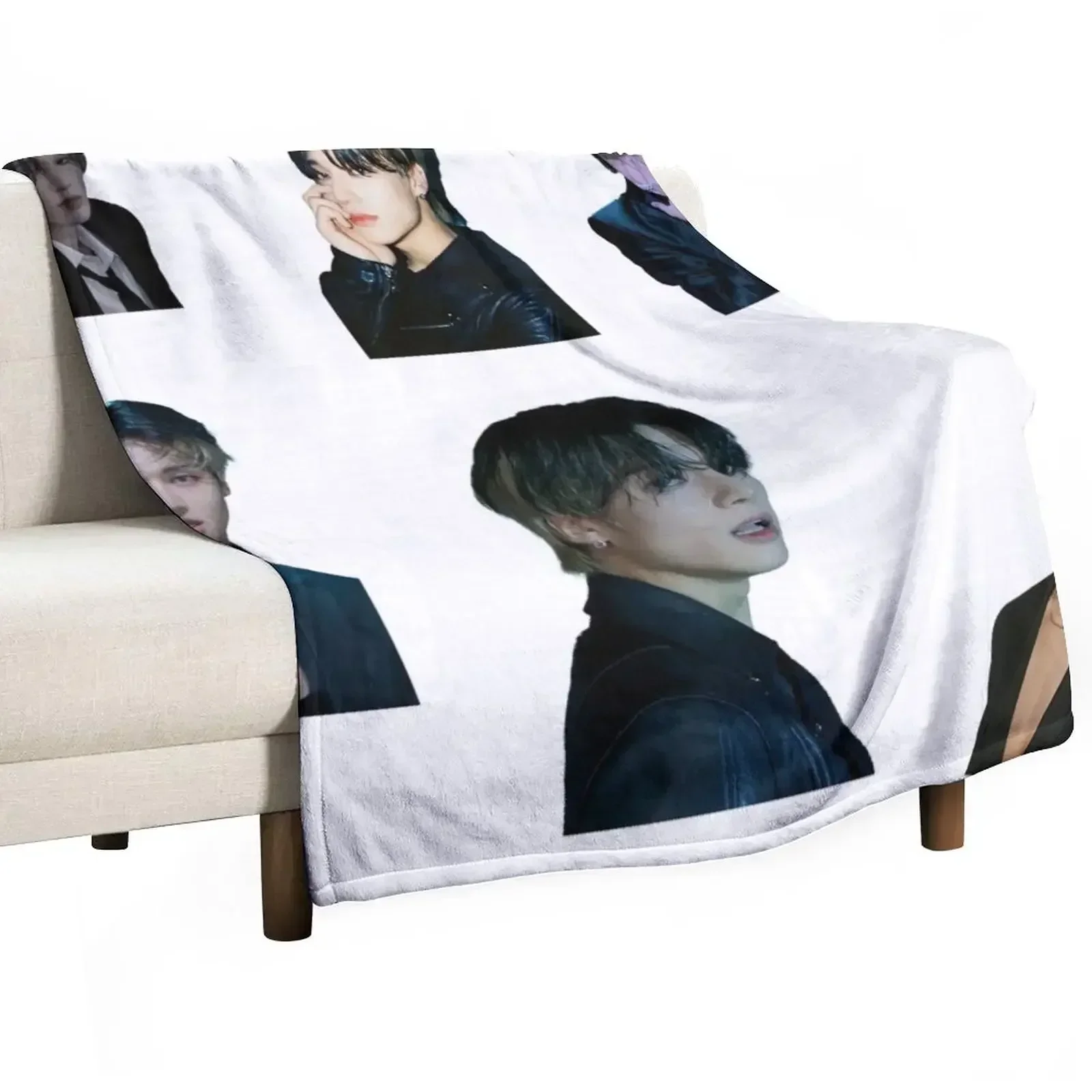 wooyoung,ateez bad dance cover Throw Blanket Flannel Fabric Soft christmas gifts Blankets