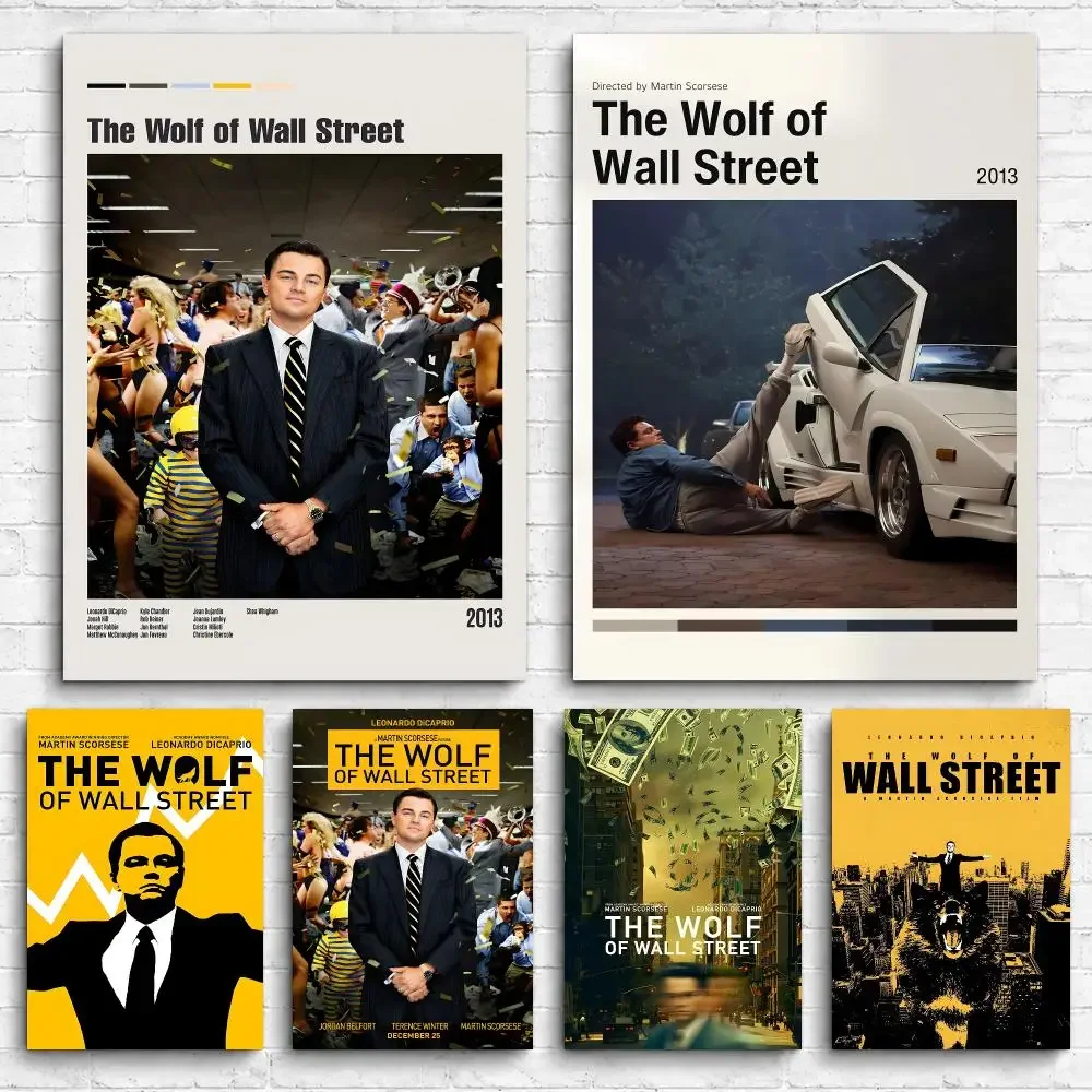 Póster de Lienzo con Marco para Colgar, Pintura de Pared del Lobo de Wall Street, Decoración para Dormitorio, Sala de Estar, Pasillo, Regalo para el Hogar