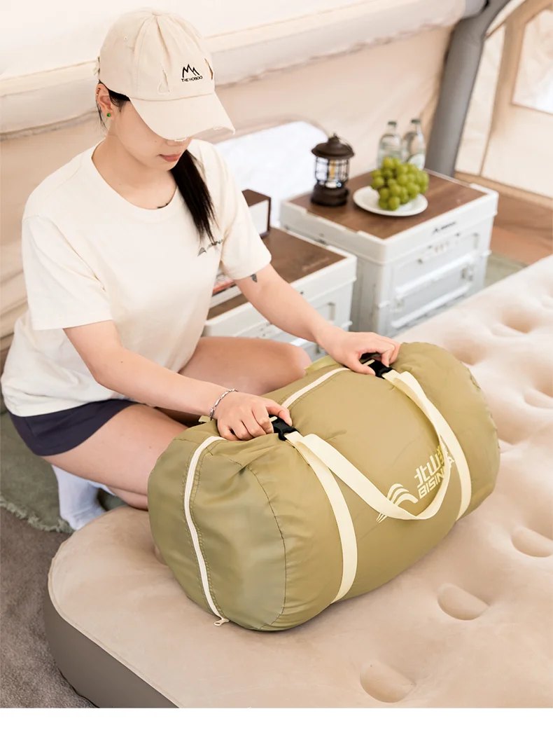 BISINNA Doppel-Campingschlafsack, tragbar, für 2 Personen, 4-Jahreszeiten-Abnehmbarer Winterschlafsack für Wandern und Tourismus – Detail 10