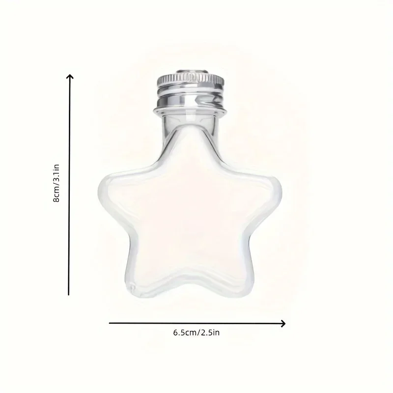 New Arrival 50ml Star-shaped Plastic Water Bottle with Hanging Loops Leakproof Festive Drinkware Picnic Essentials Gift Bottle