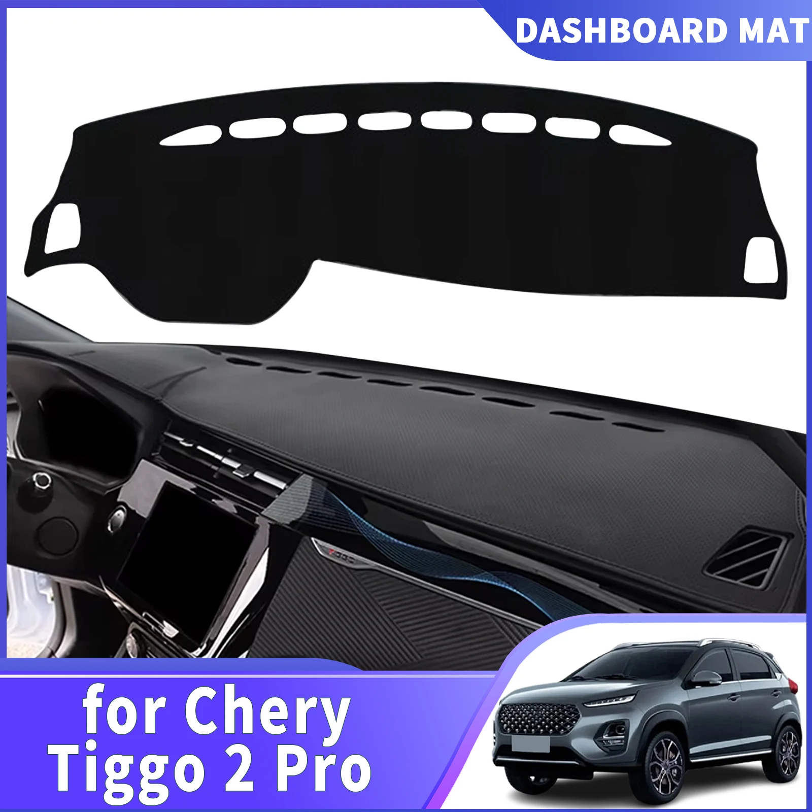 

for Chery Tiggo 2 Pro 2022-2025 Custom fit Dashboard Cover Sun Shade Dash Mat Anti‑Glare Anti‑Reflection Carpet Dash Pad Dashmat