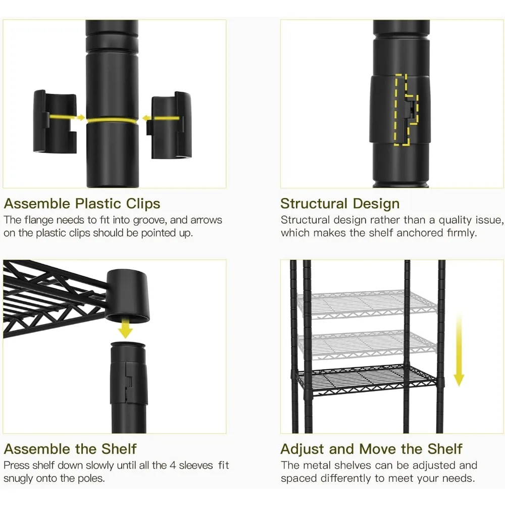 Système d'organisation de placard M2, hauteur de 5,9 pieds montés sur le porte-vêtements mural avec 4 tiges de suspension extensibles, 5 étagères en 23,6"