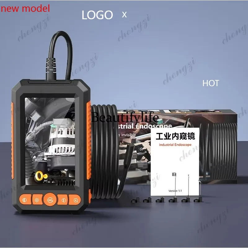 dd182New product with display screen 4.3 inch dual camera endoscope industrial auto repair pipe camera