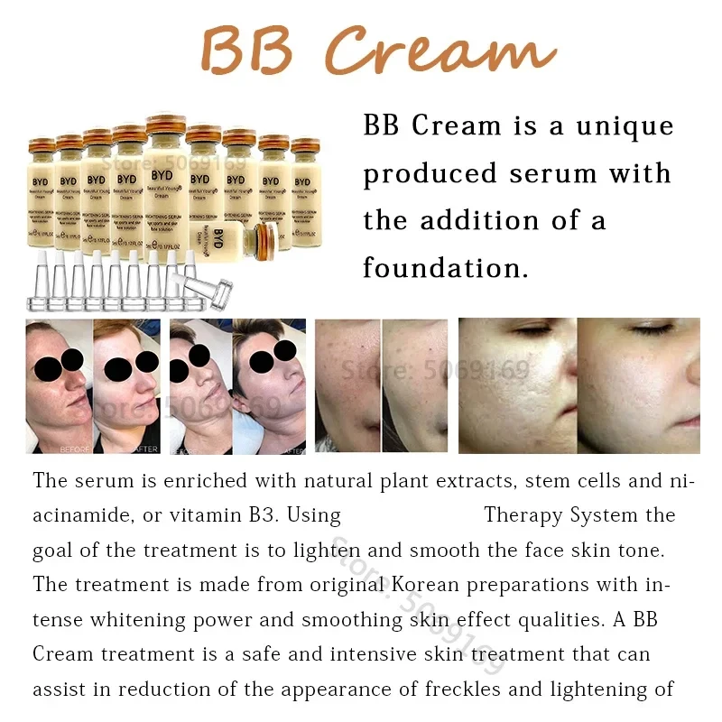 Korea 5ml Facial BB Cream Glow Permanent Foundation Cream Kit Moisturizing Rejuvenation Natural Nude Make Up Beauty Skin Care