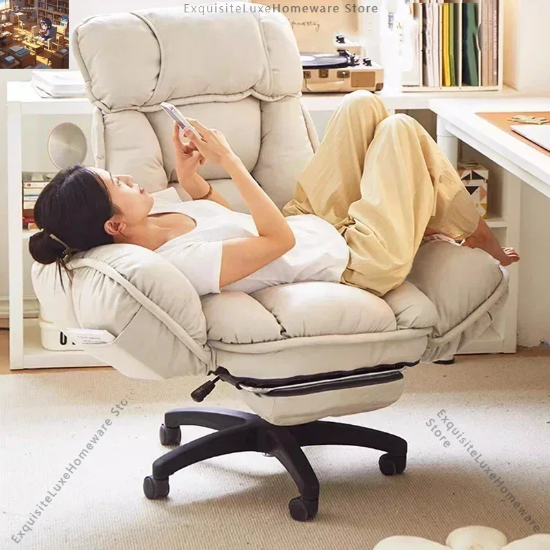 Footrest Wheels Office Chair Kids Velvet Reading Cheap Backrest Student Relaxing Office Chair Throne Muebles Home Furniture view 2