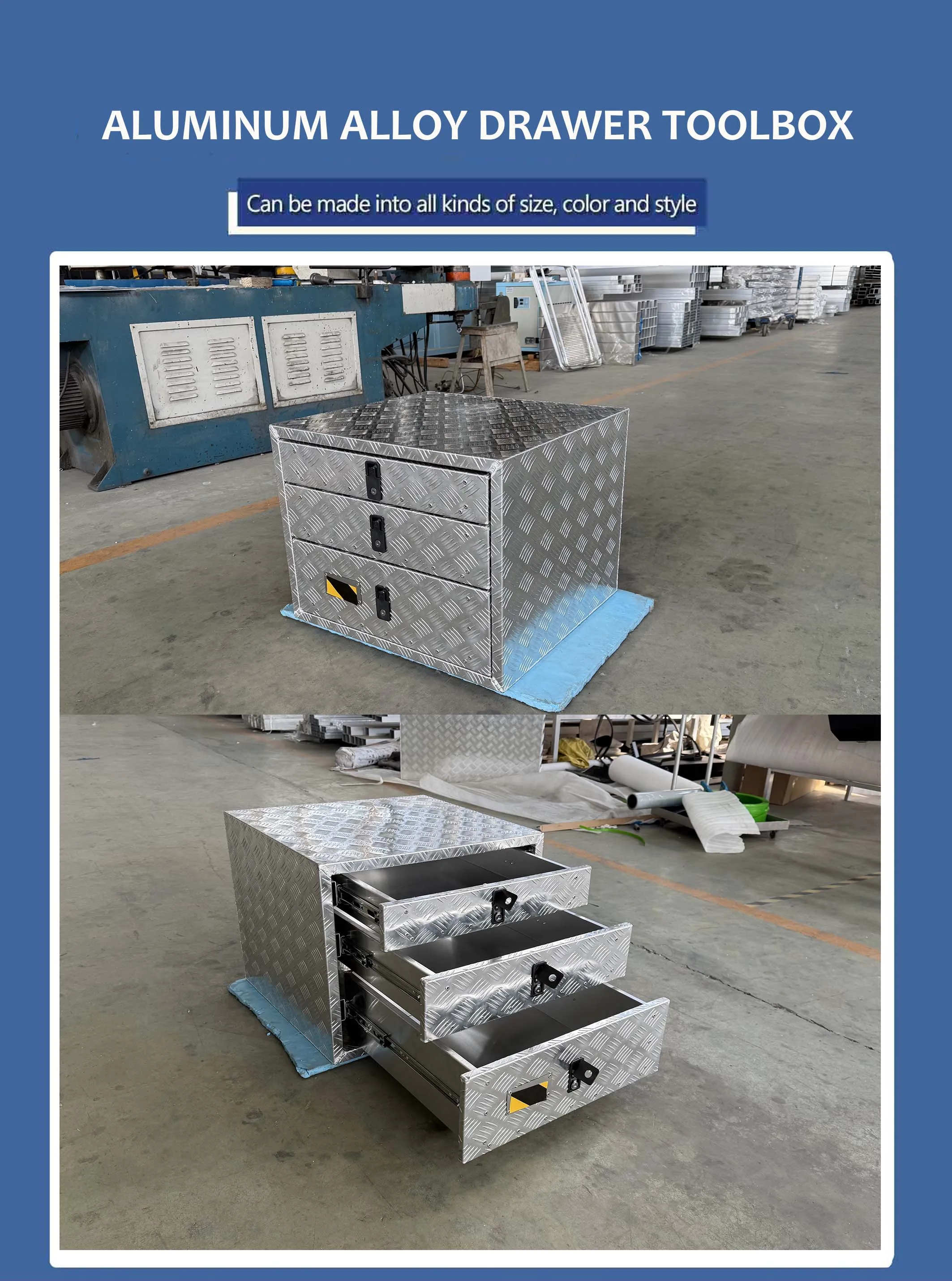 Premium Quality and Design 3 Drawer Aluminium Truck Box for Tools Durable Tool Boxes