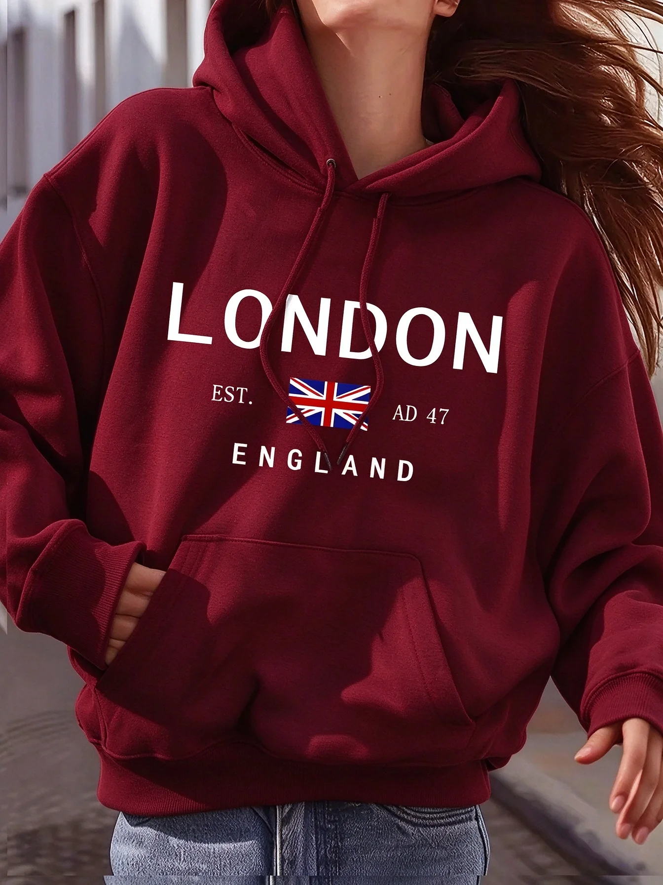 Sudadera con capucha y cordón - Women'S Fashion London reseña y precio