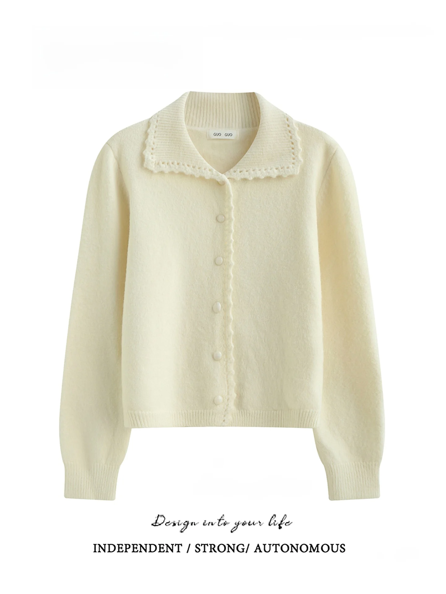 

Soft Short Sleeve Long Sleeve Knitted Cardigan Coat Winter New Style Korean Style Button round Neck Warmth Female Sweater