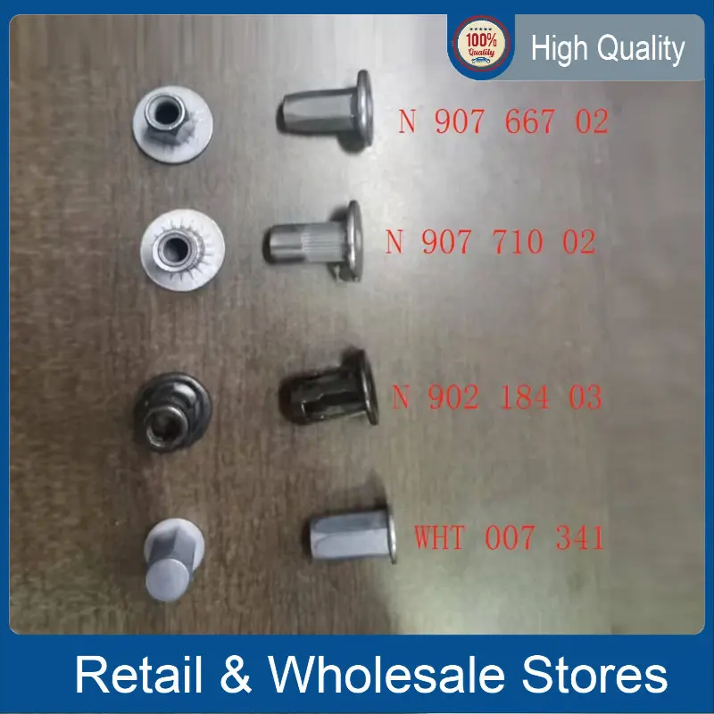 

N90766702 N90771002 N90218403 WHT007341 Car license plate rivets FOR VW N 907 667 02 N 907 710 02 N 902 184 03 WHT 007 341